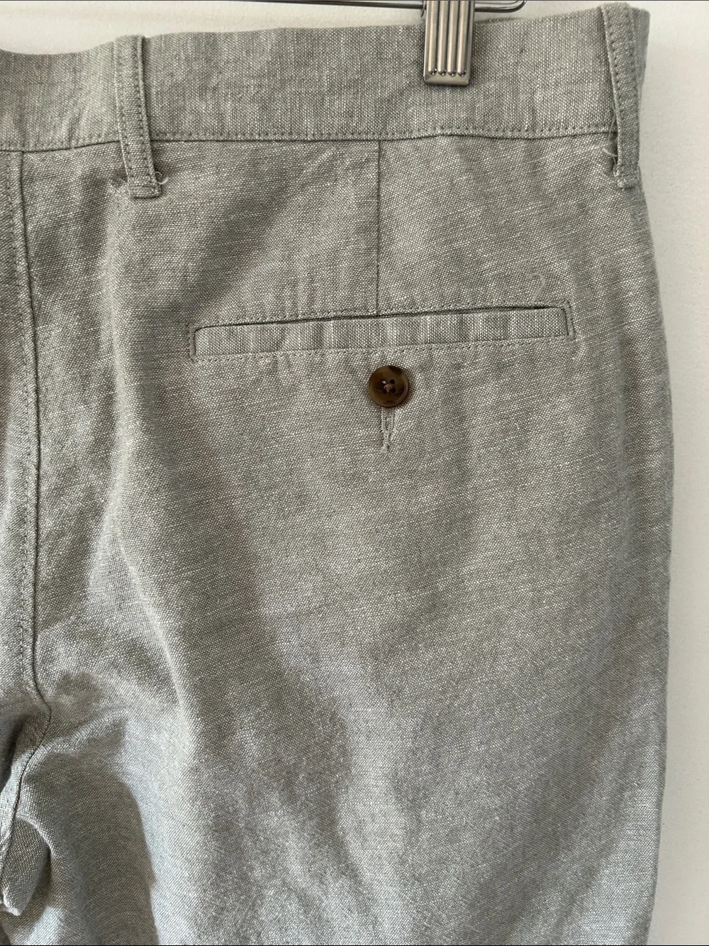 J. Crew Straight Leg Linen Blend Pants Quarry Green Size 34/32 Lightweight